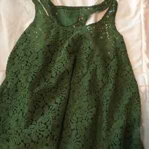 Green lace tank top